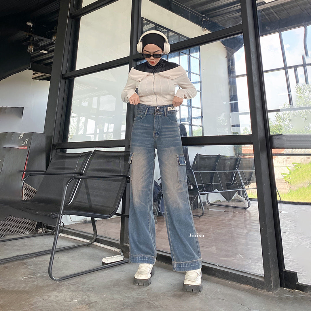 JINISO - Highwaist Cargo Loose Jeans 462 FEARLESS