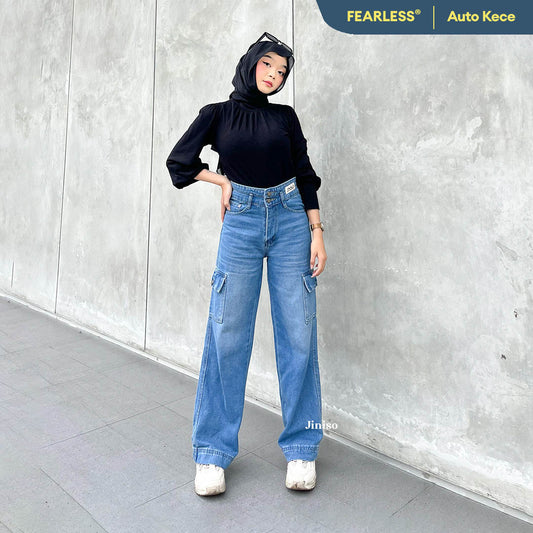 JINISO - Highwaist Cargo Loose Jeans 461 FEARLESS