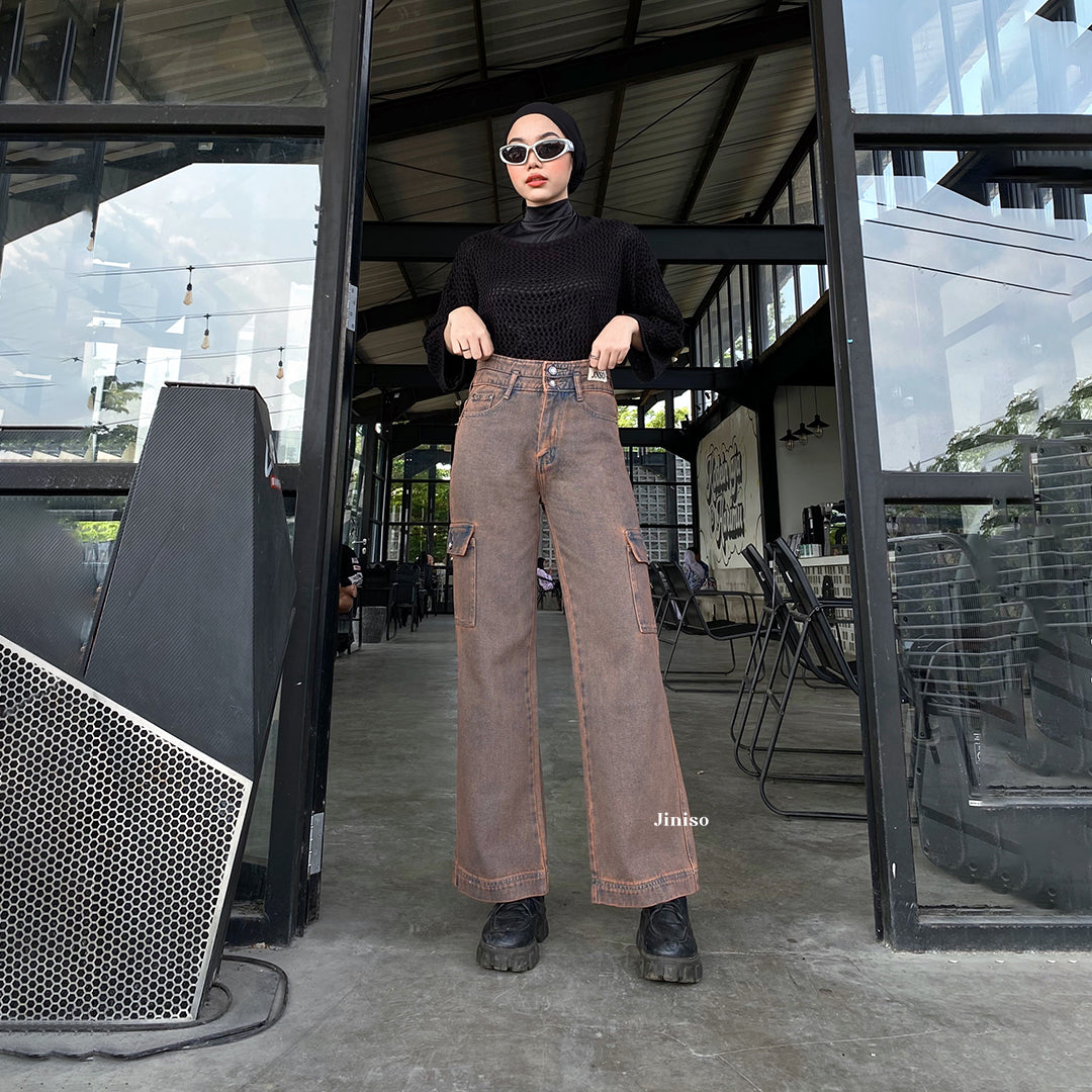 JINISO - Highwaist Cargo Loose Jeans 460 FEARLESS