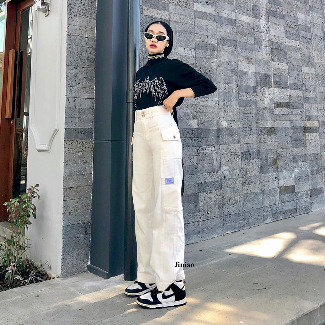 JINISO - Cargo Baggy Highwaist Jeans 411 HANDS UP
