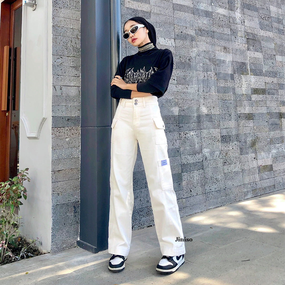 JINISO - Cargo Baggy Highwaist Jeans 411 HANDS UP