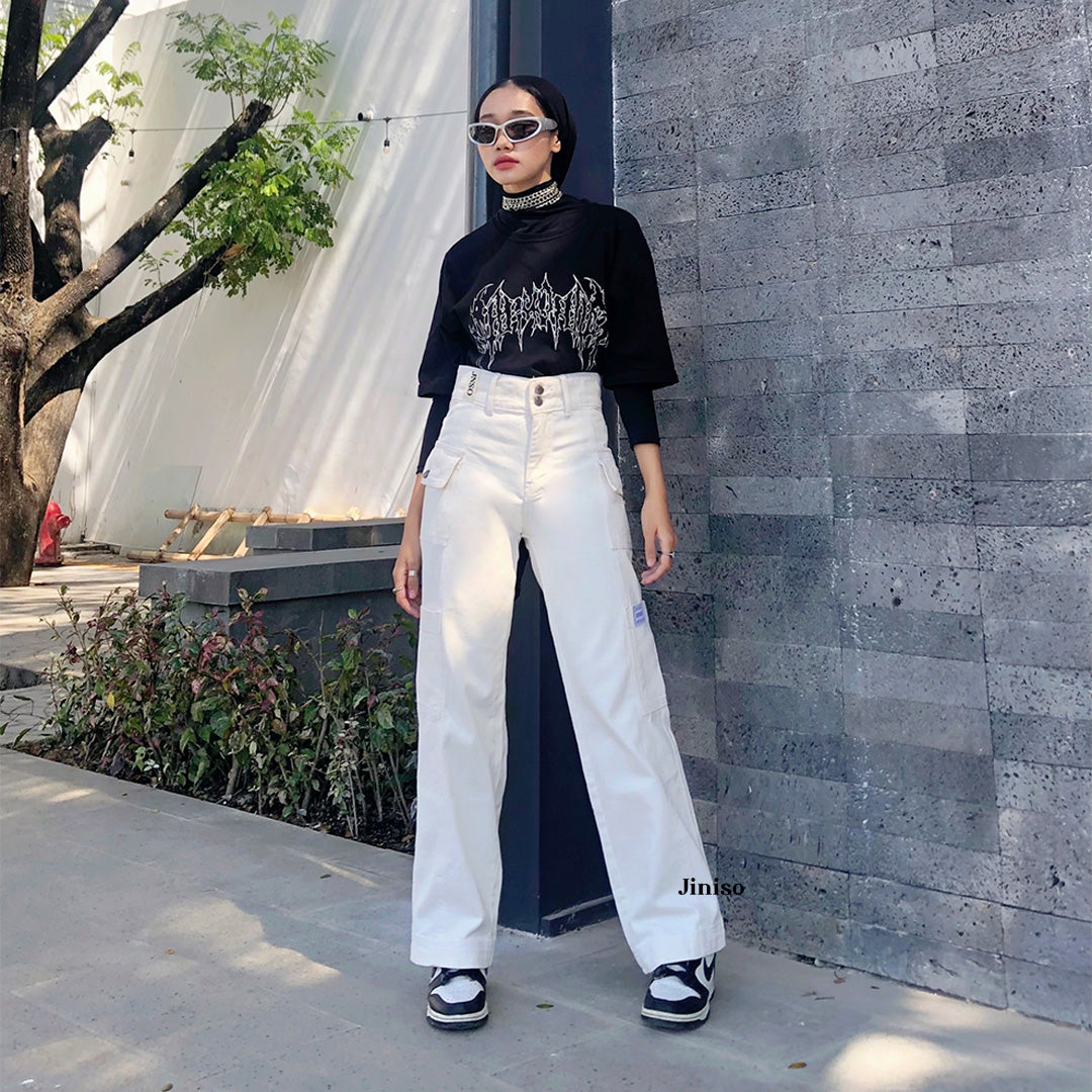 JINISO - Cargo Baggy Highwaist Jeans 411 HANDS UP