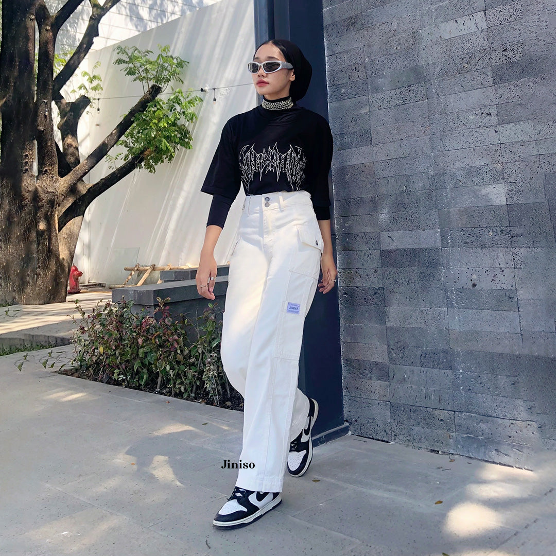 JINISO - Cargo Baggy Highwaist Jeans 411 HANDS UP