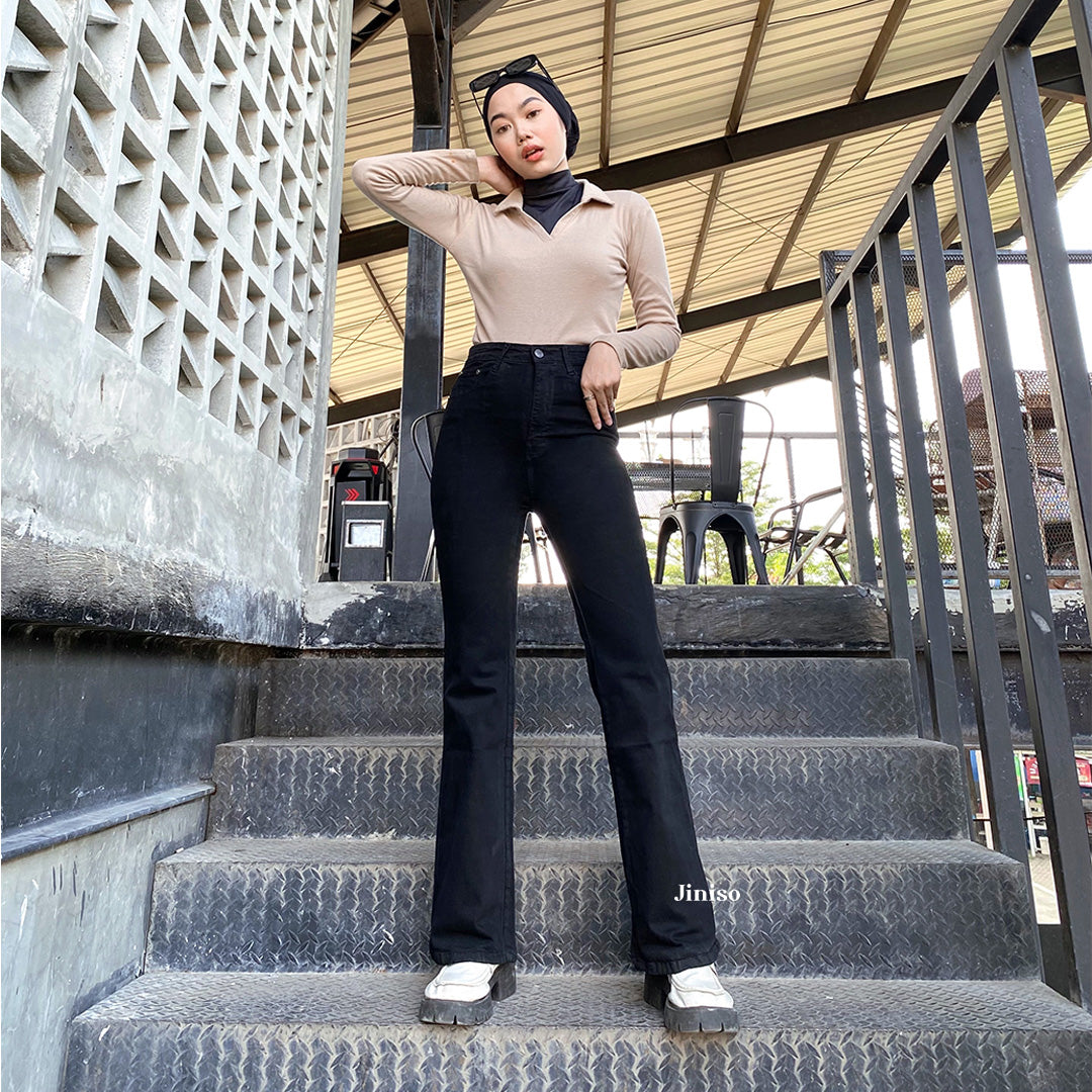 JINISO - Highwaist Stretch Cutbray Pocket Jeans 714 HANGOUT
