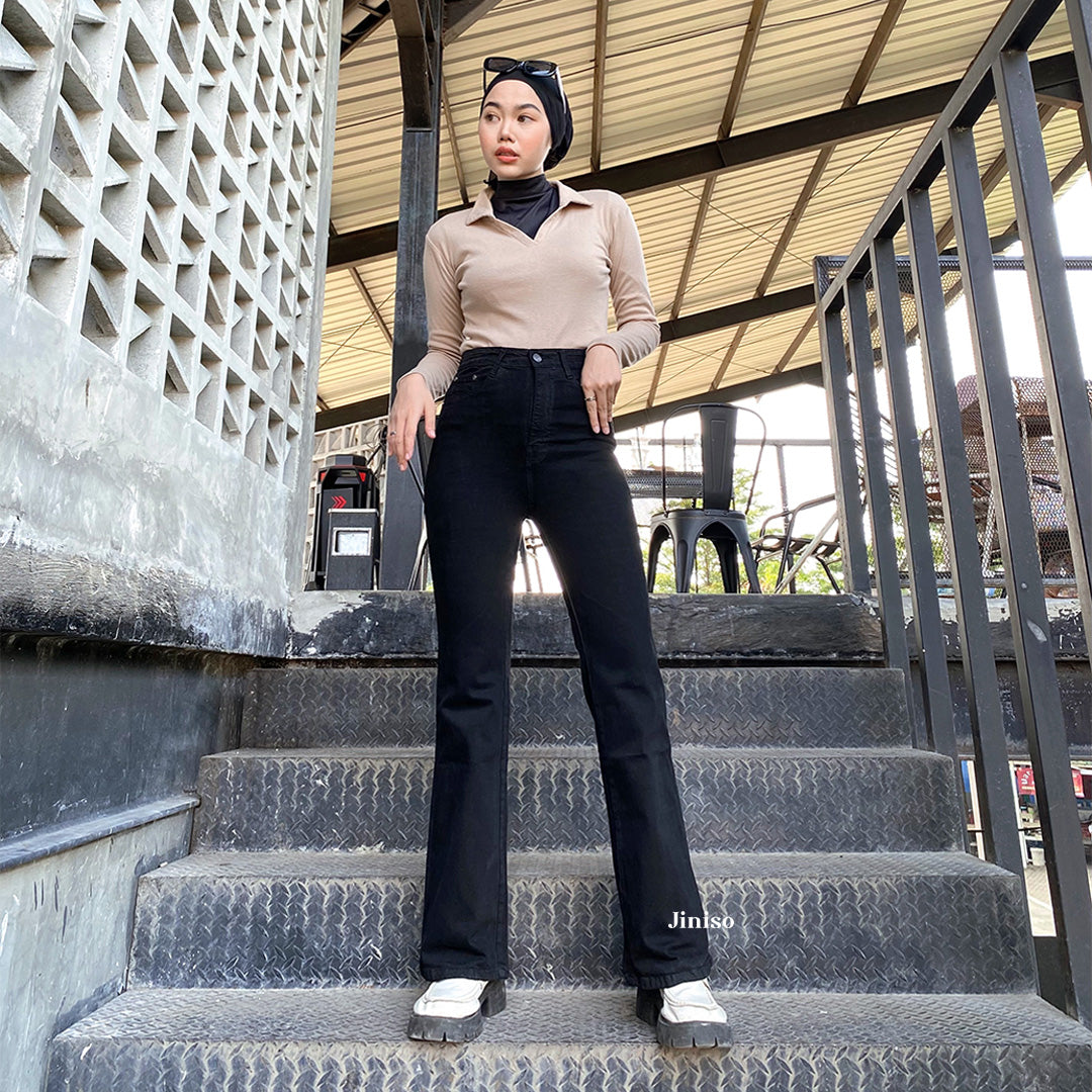 JINISO - Highwaist Stretch Cutbray Pocket Jeans 714 HANGOUT
