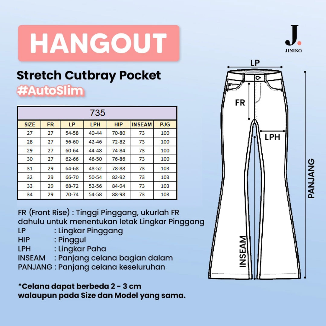 JINISO - Highwaist Stretch Cutbray Flare Jeans 735 HANGOUT
