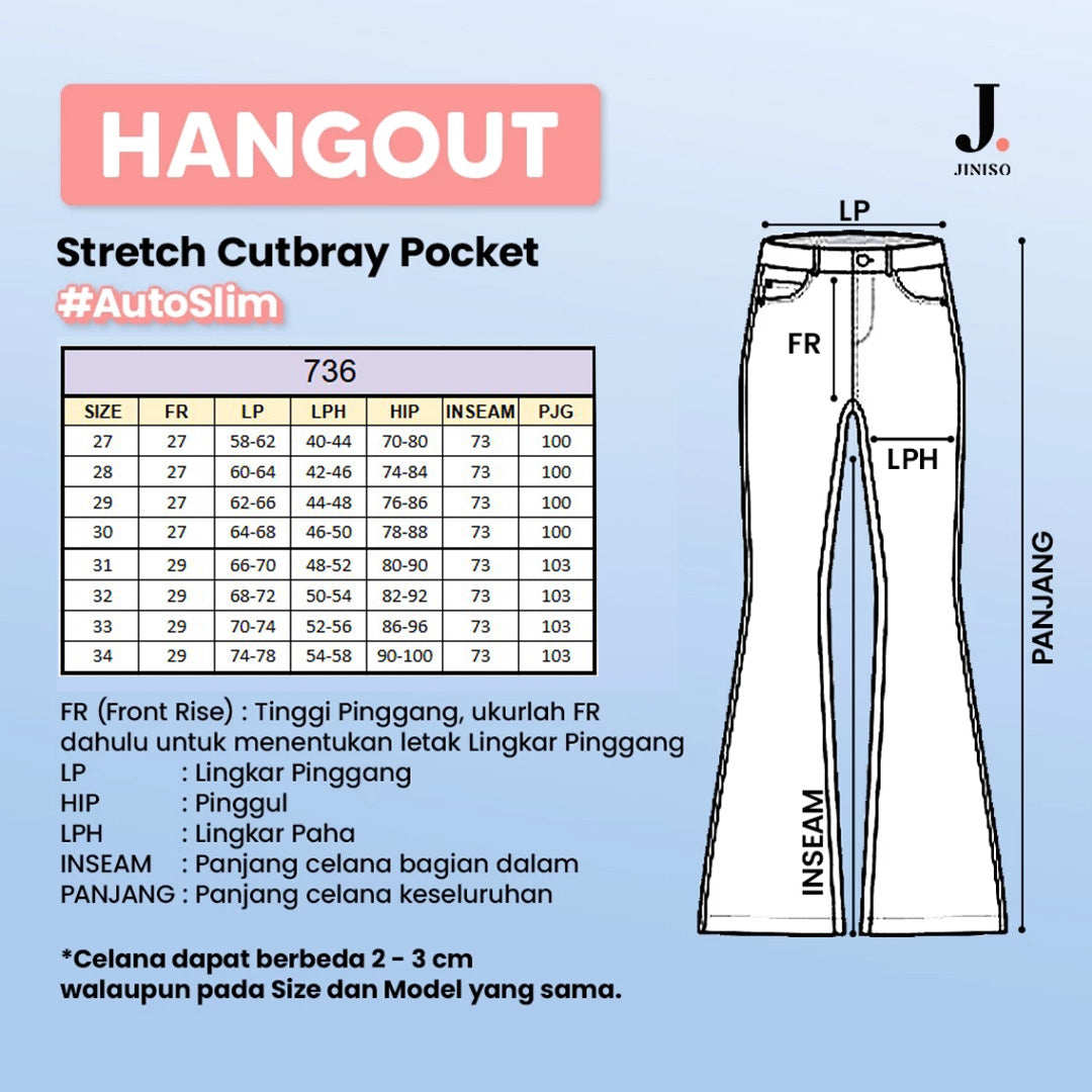 JINISO - Highwaist Stretch Cutbray Flare Jeans 736 HANGOUT