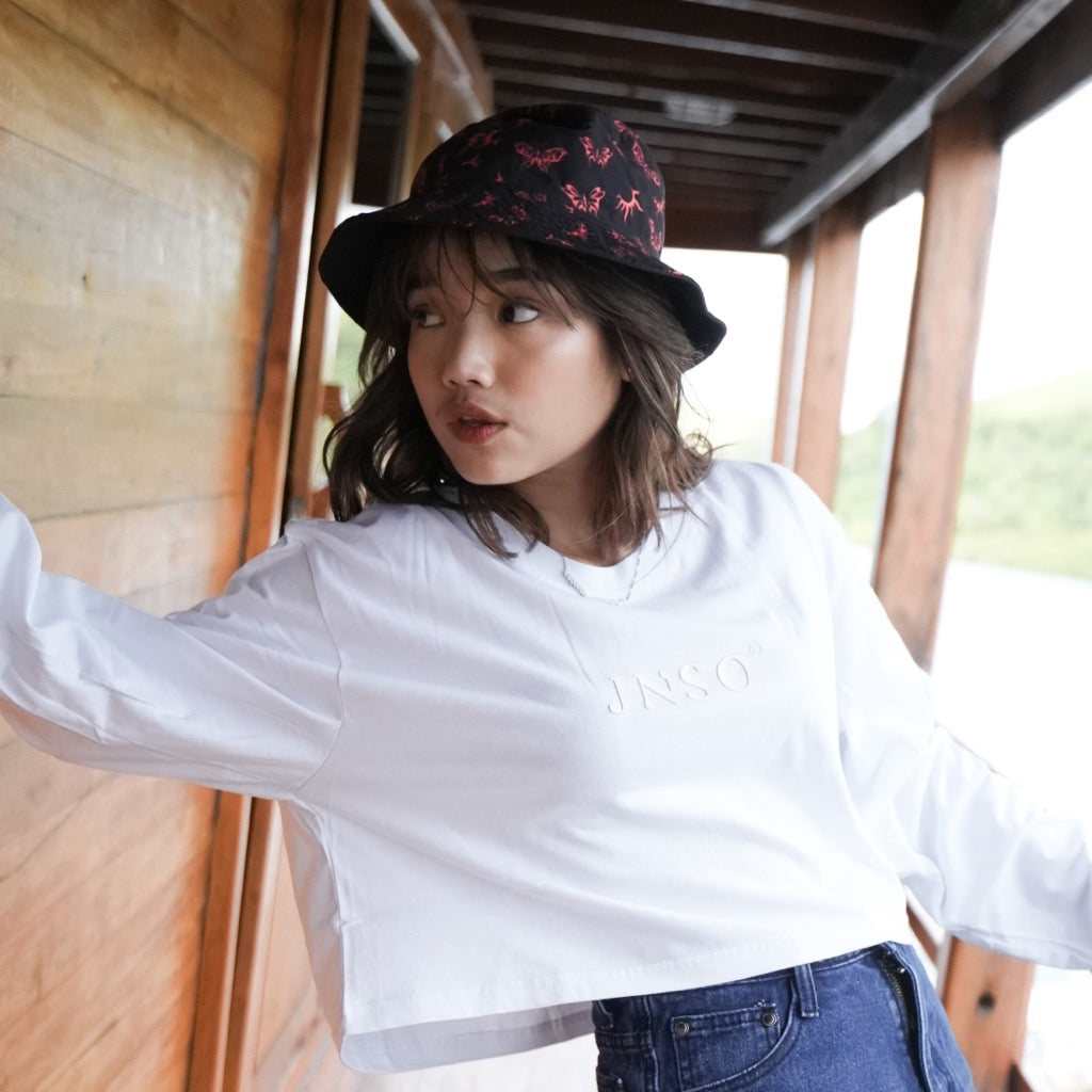 JINISO Kaos Crop Top Oversize Lengan Panjang Fuji JNSO Undercover T-Shirt