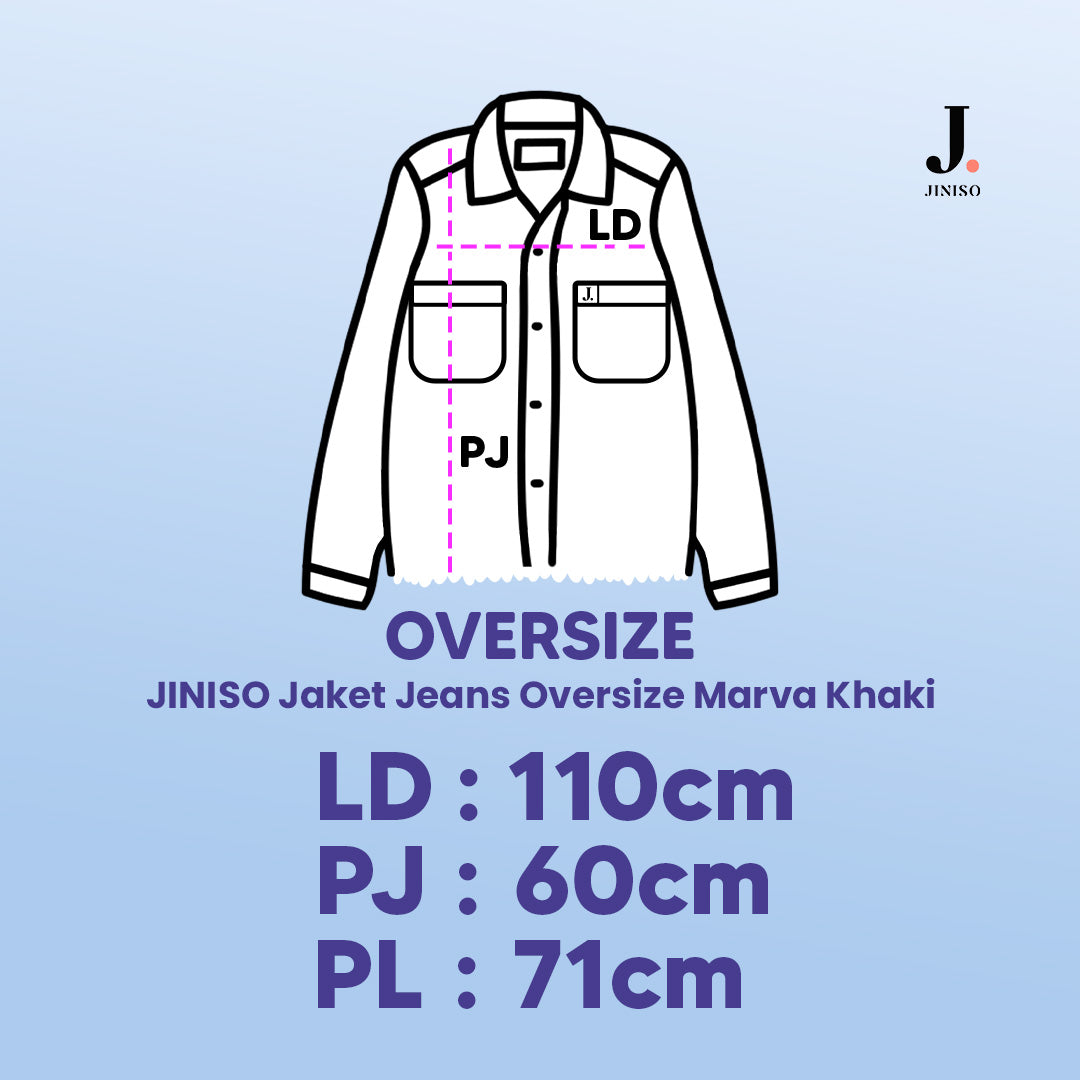 JINISO Jaket Jeans Oversize Marva Khaki