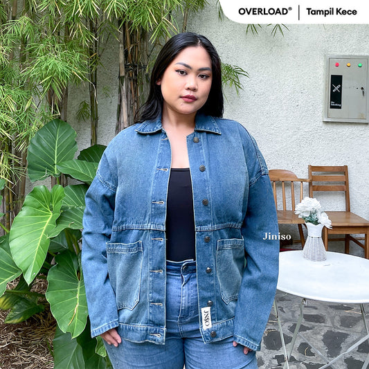 JINISO Big Size Jaket Jeans Oversize Onyx Bio Spray