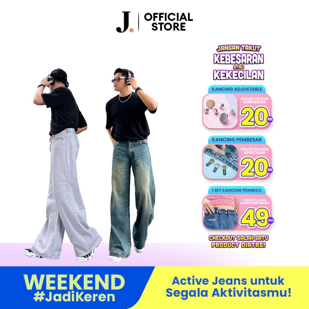 JINISO Oversize Baggy Loose Jeans Pria 758