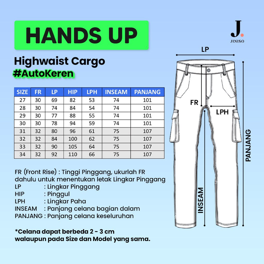 JINISO - Highwaist Cargo Loose Jeans Black Oreo Gold 405 HANDS UP