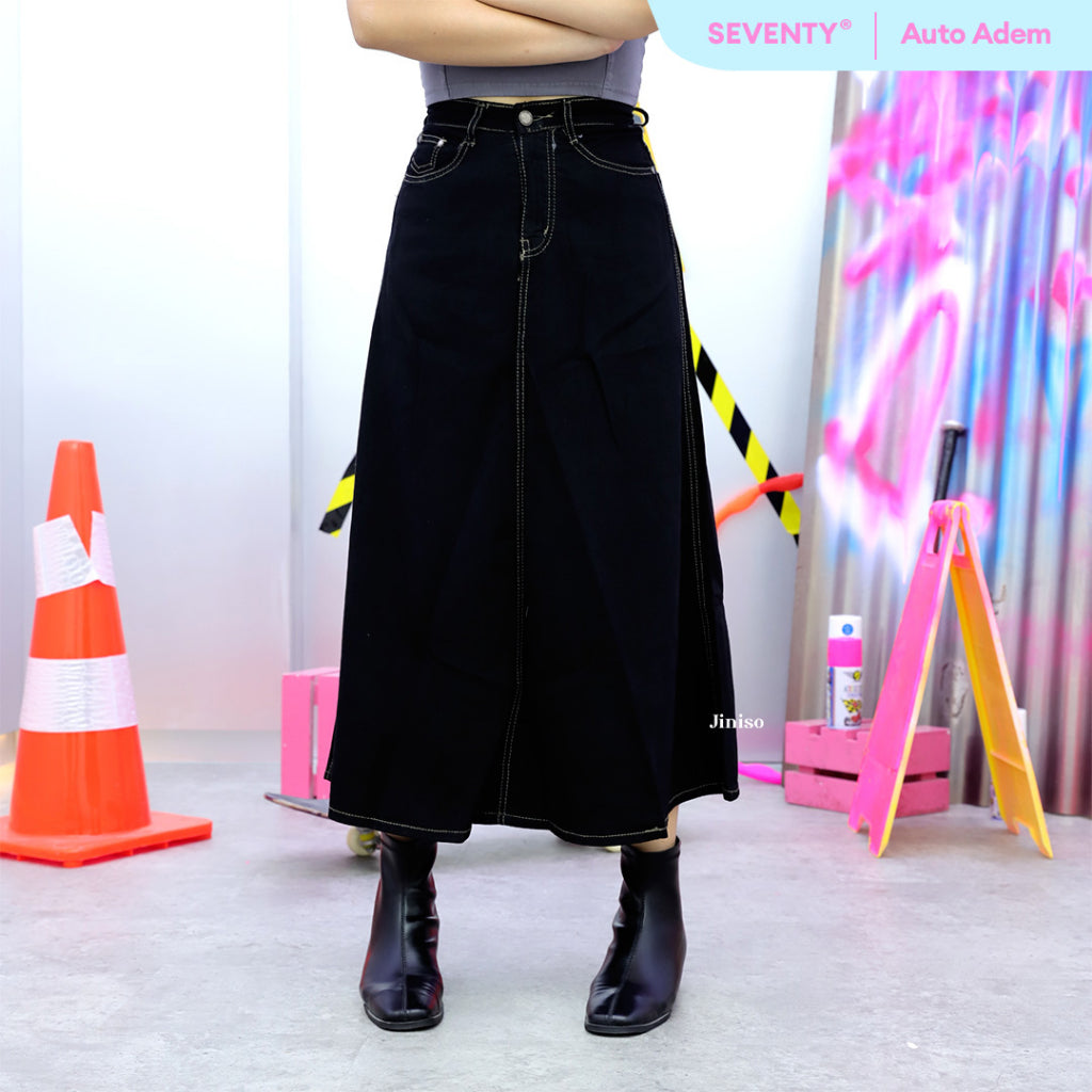JINISO - Highwaist Rok Basic Jeans Panjang 975 SEVENTY