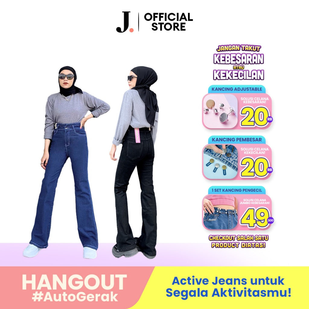 JINISO - Highwaist  Cutbray Stretch Pocket Jeans 645 HANGOUT