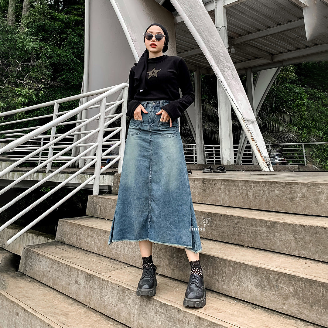 JINISO - Highwaist Rok Mermaid Jeans Panjang 905 SEVENTY