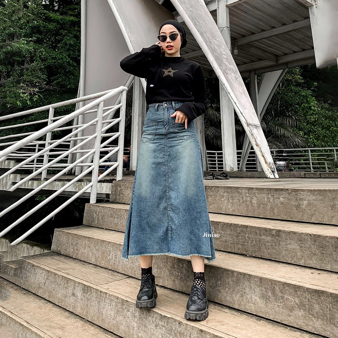 JINISO - Highwaist Rok Mermaid Jeans Panjang 905 SEVENTY