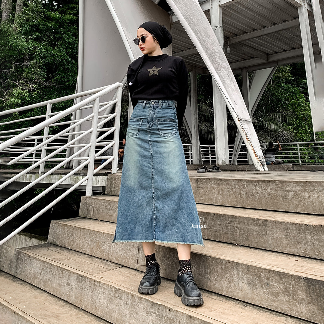 JINISO - Highwaist Rok Mermaid Jeans Panjang 905 SEVENTY