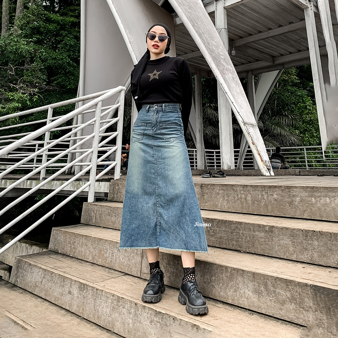 JINISO - Highwaist Rok Mermaid Jeans Panjang 905 SEVENTY