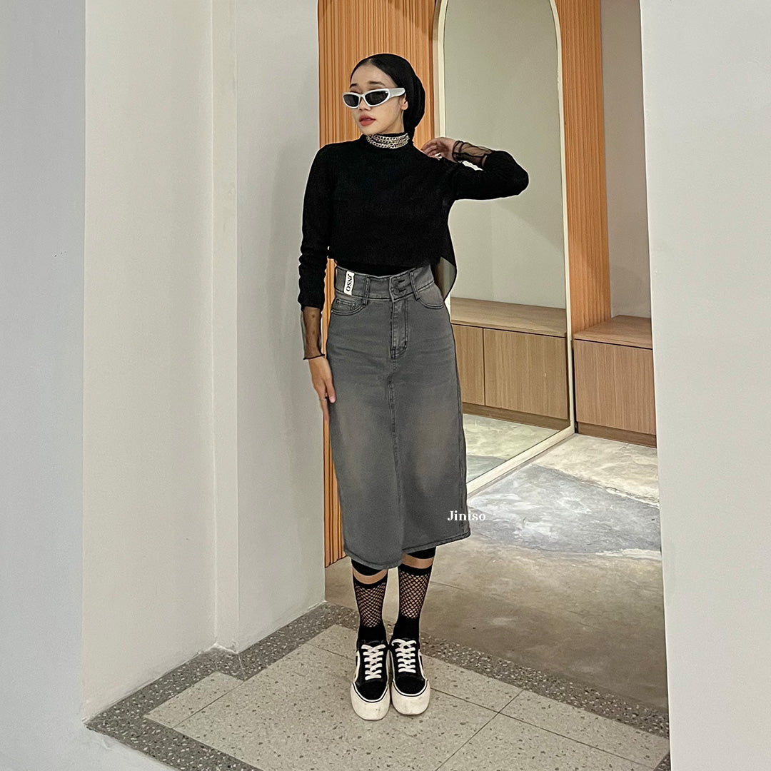 JINISO - Highwaist Rok Button Jeans Panjang 987 SEVENTY