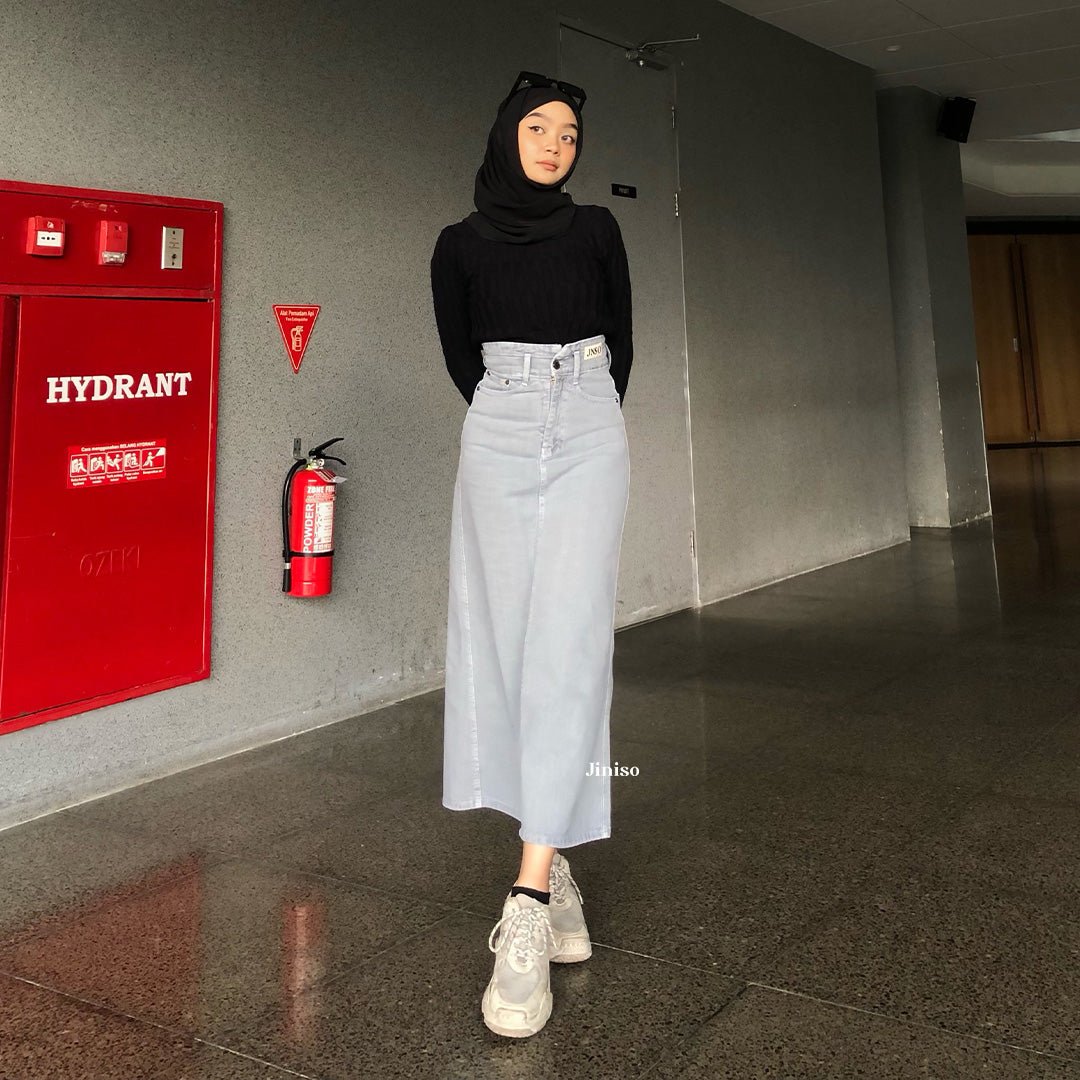 JINISO - Highwaist Rok Slit Jeans Panjang 999 SEVENTY