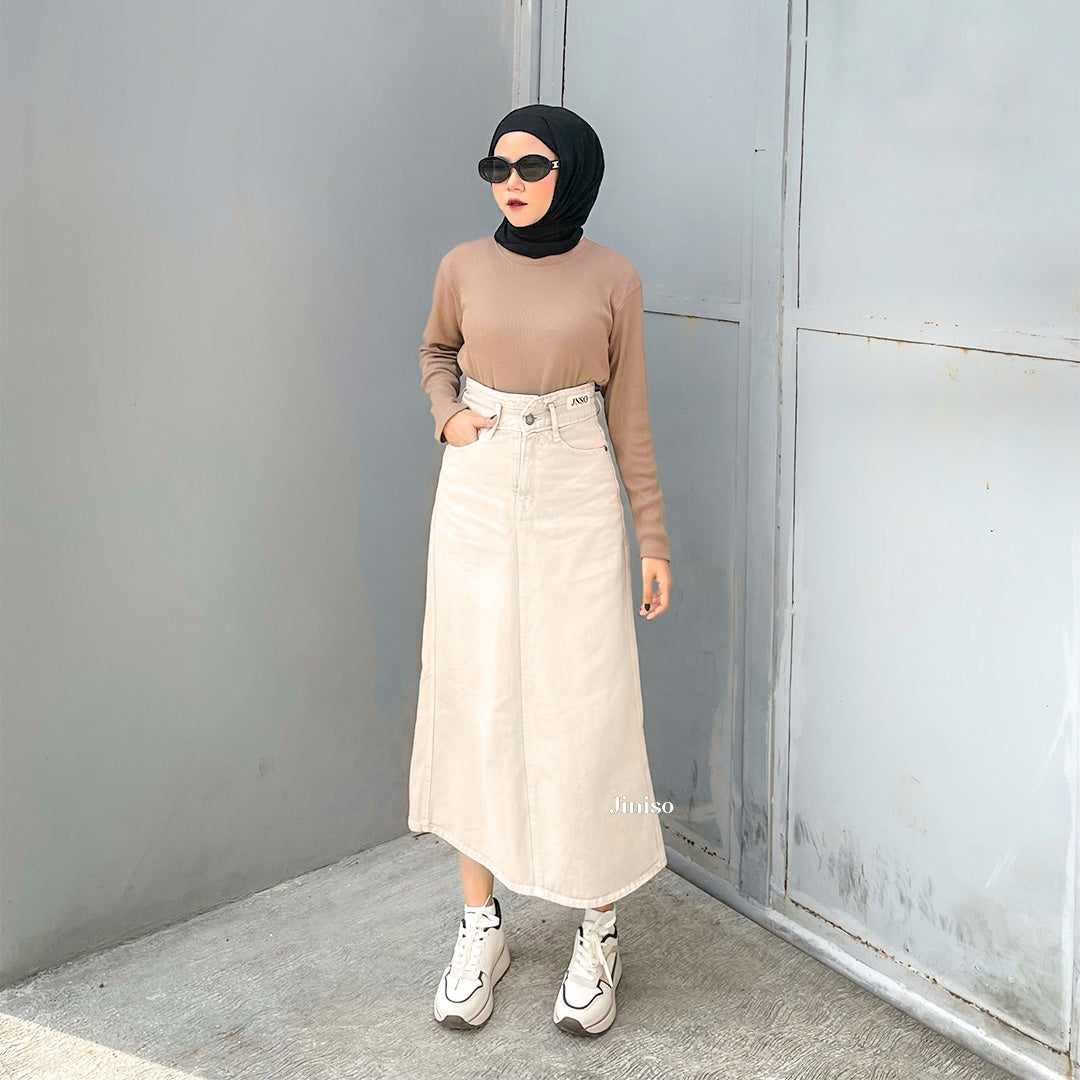 JINISO - Highwaist Rok Slit Jeans Panjang 951 SEVENTY