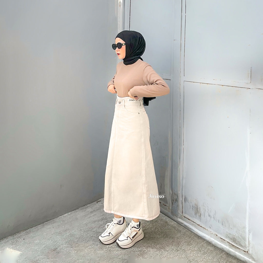 JINISO - Highwaist Rok Slit Jeans Panjang 951 SEVENTY
