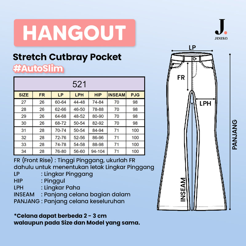 JINISO - Highwaist Stretch Cutbray Jeans 521 HANGOUT