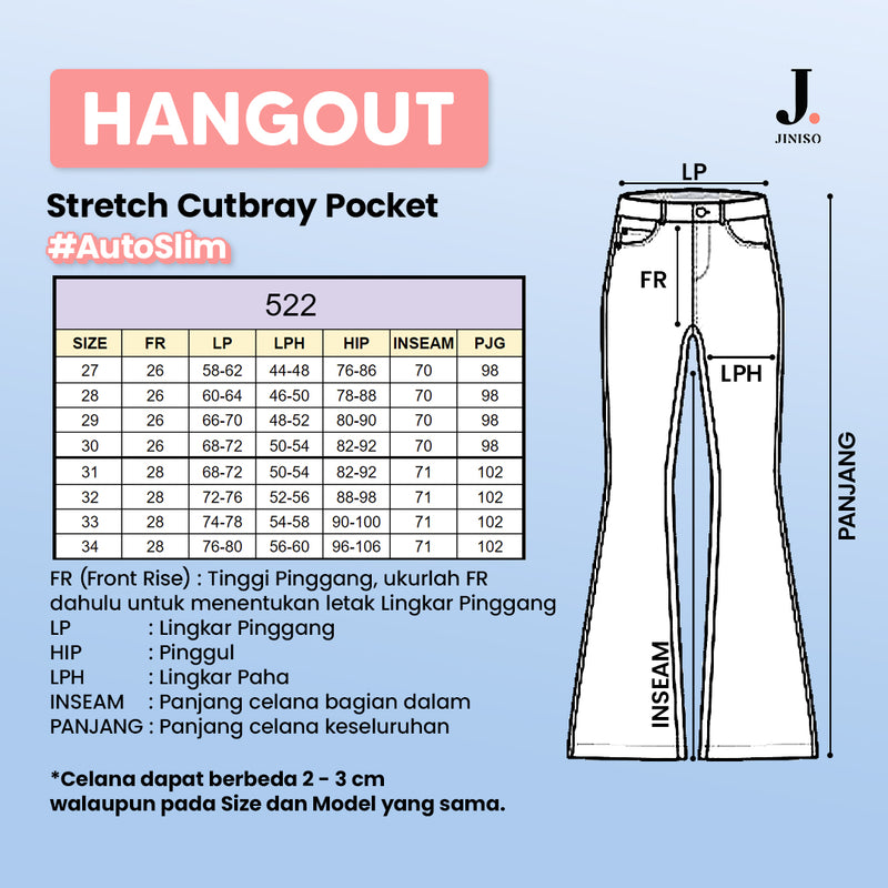 JINISO - Highwaist Stretch Cutbray Jeans 522 HANGOUT