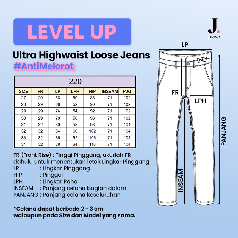 JINISO - Ultra Highwaist Loose Jeans 220 LEVEL UP