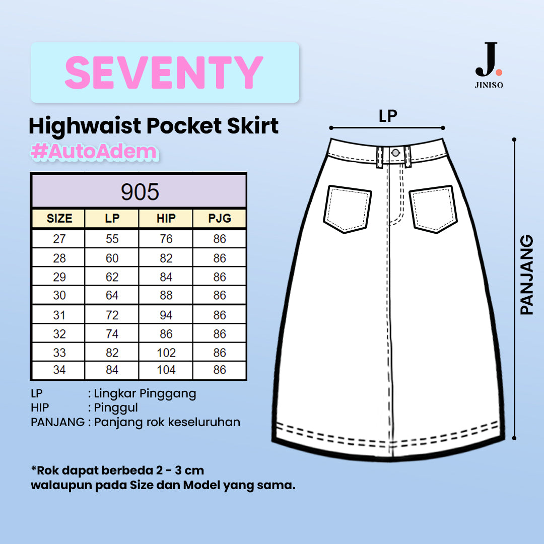 JINISO - Highwaist Rok Mermaid Jeans Panjang 905 SEVENTY