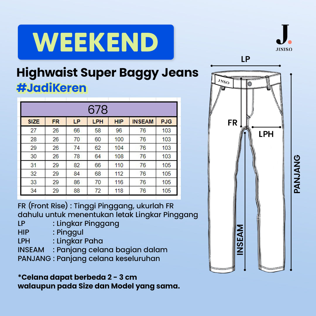 JINISO - Highwaist Oversize Baggy Loose Jeans 678 WEEKEND
