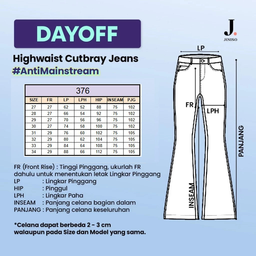 JINISO - Highwaist Flare Cutbray Jeans 376 DAYOFF