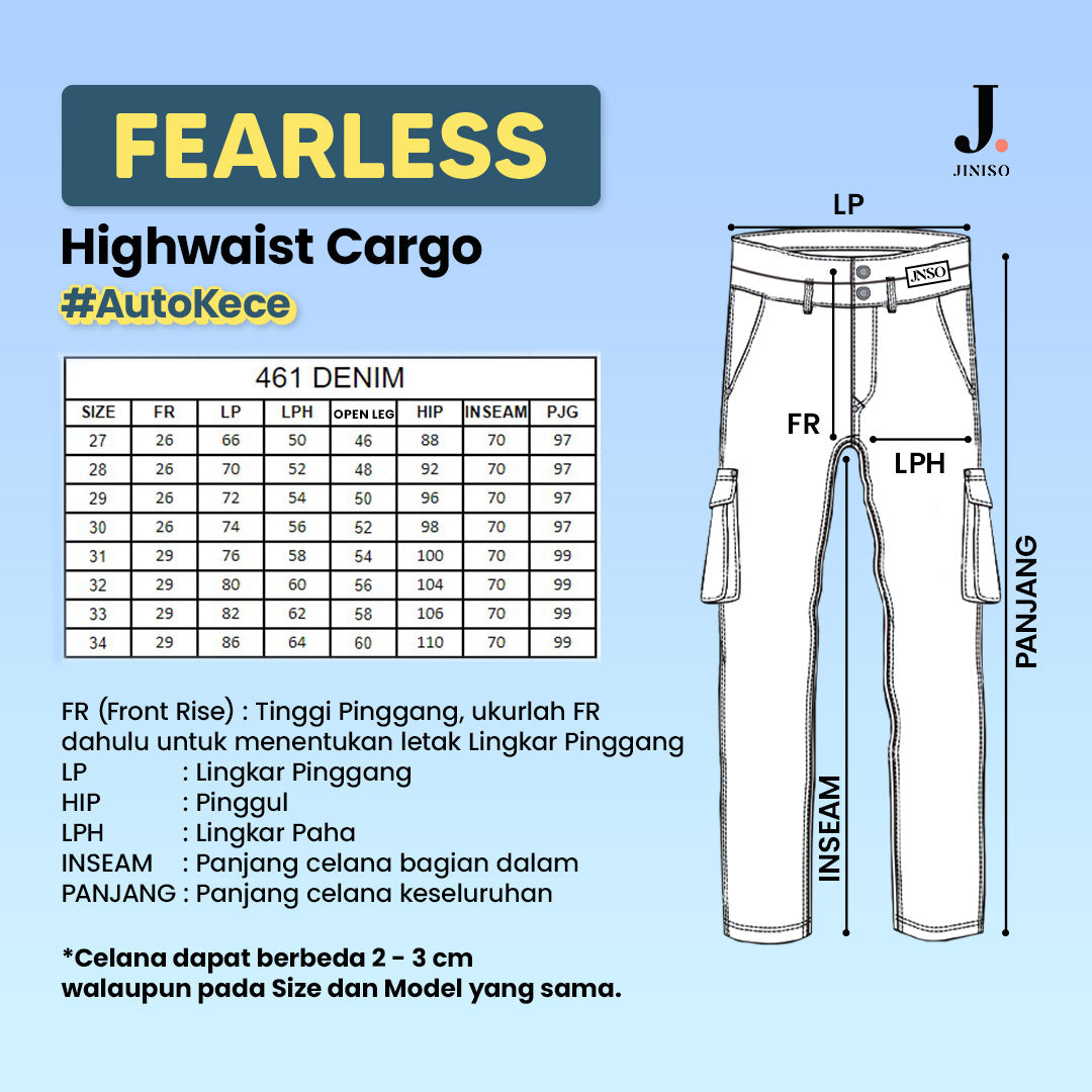 JINISO Loose Cargo Denim Jeans Pria 461