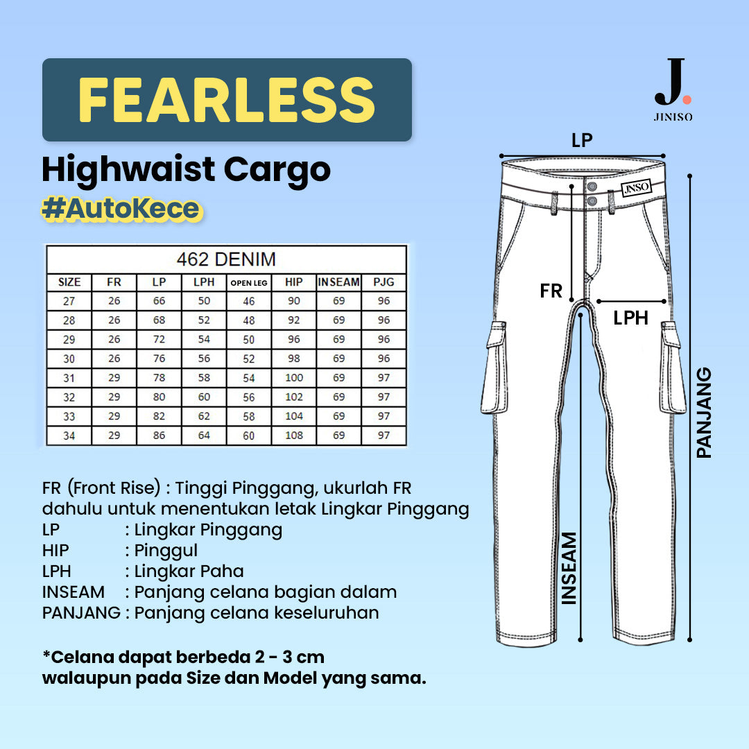 JINISO Loose Cargo Denim Jeans Pria 462