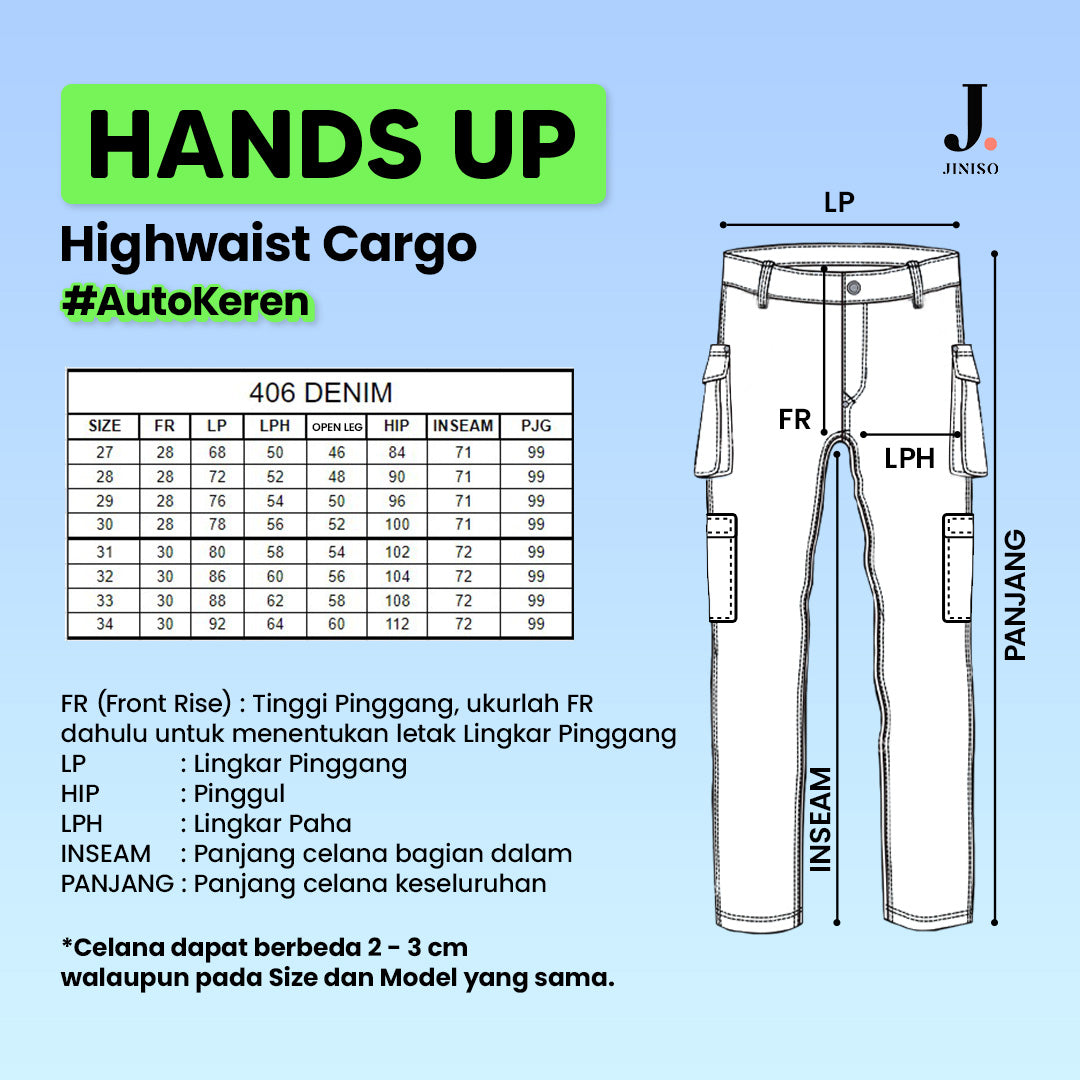 JINISO Loose Cargo Denim Jeans Pria 406