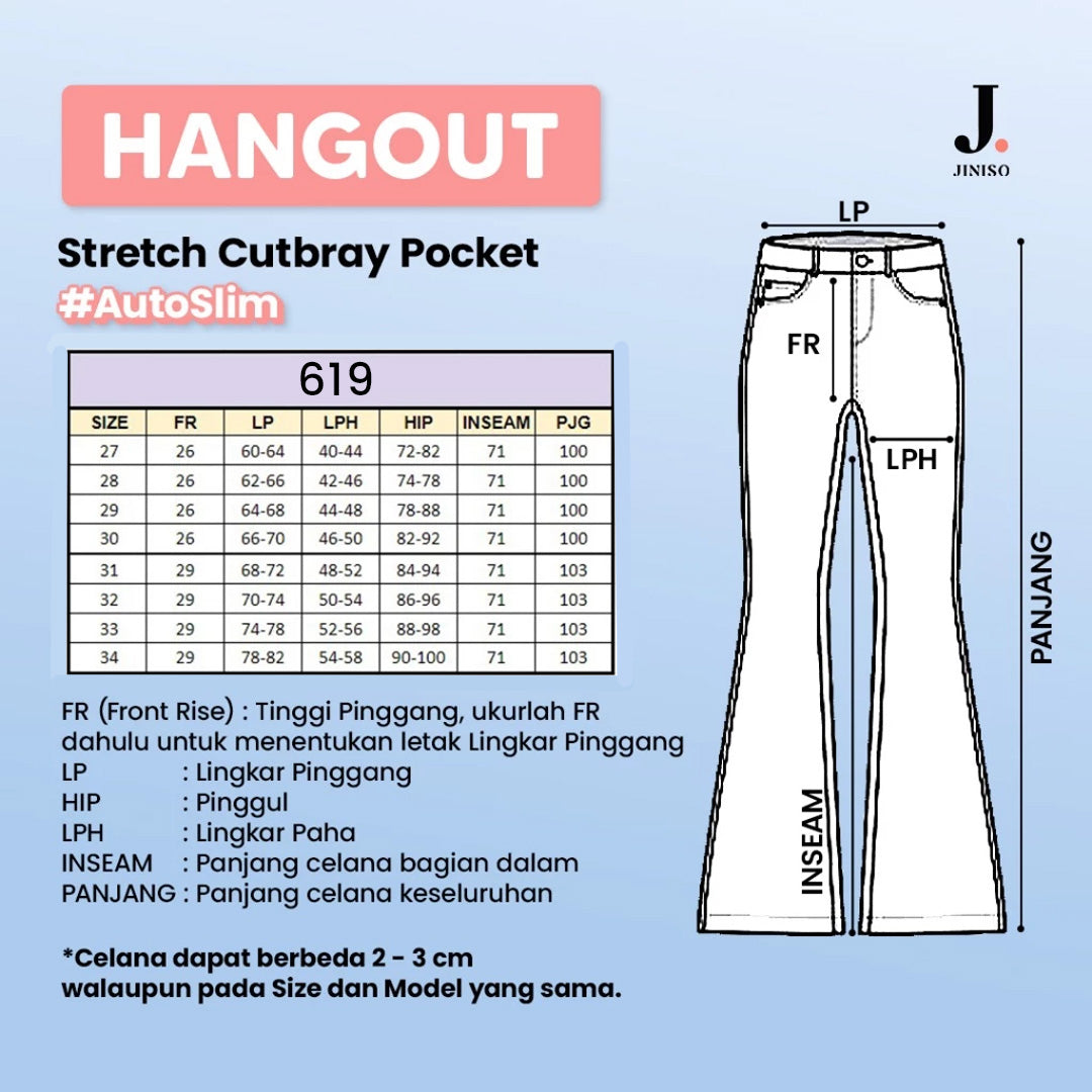 JINISO - Ultra Highwaist Cutbray Stretch Jeans 619 HANGOUT