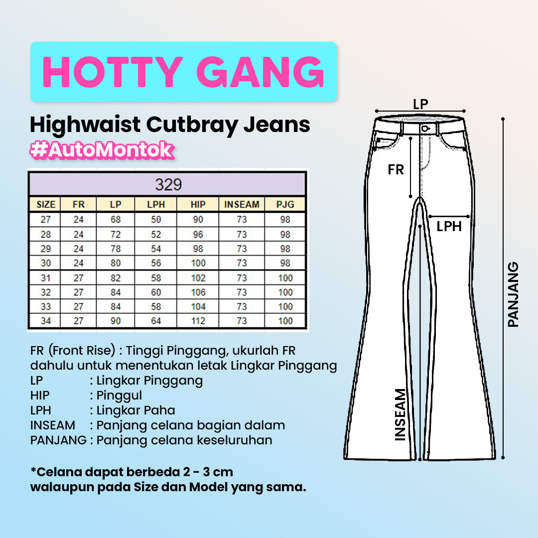 JINISO - HW Cutbray Jeans 329 HOTTY GANG