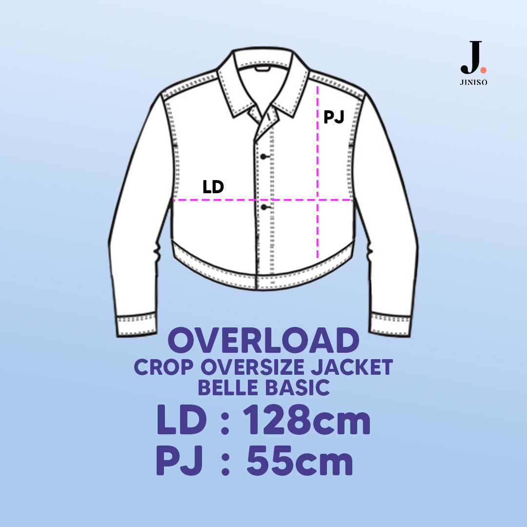 JINISO Jaket Crop Jeans Oversize Belle Basic Black Oreo Gold