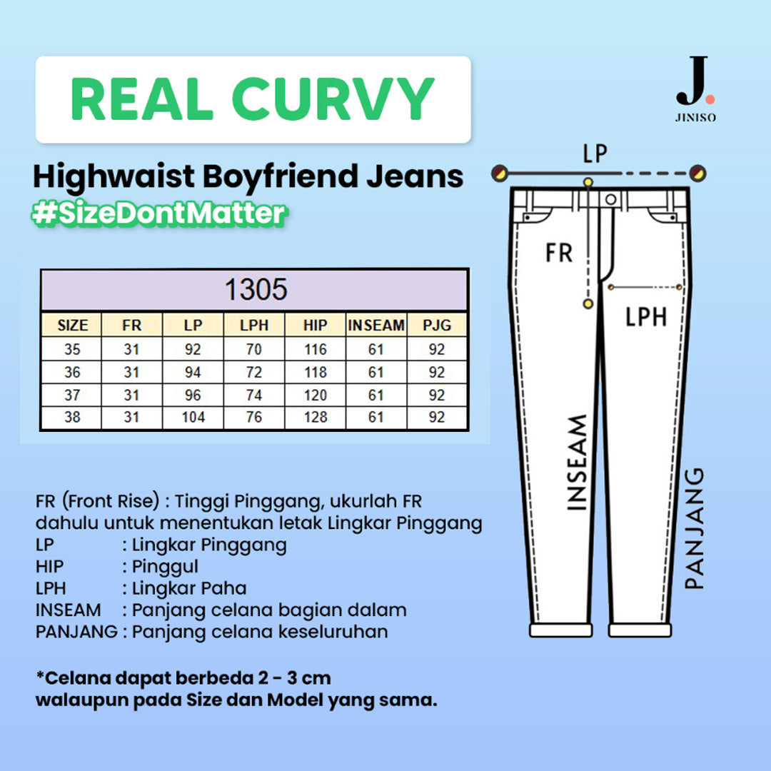 JINISO - Jumbo Boyfriend Jeans 1305 REAL CURVY