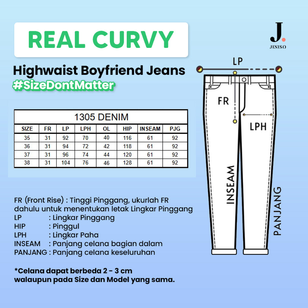 JINISO - Big Size Boyfriend Denim Jeans Pria 1305