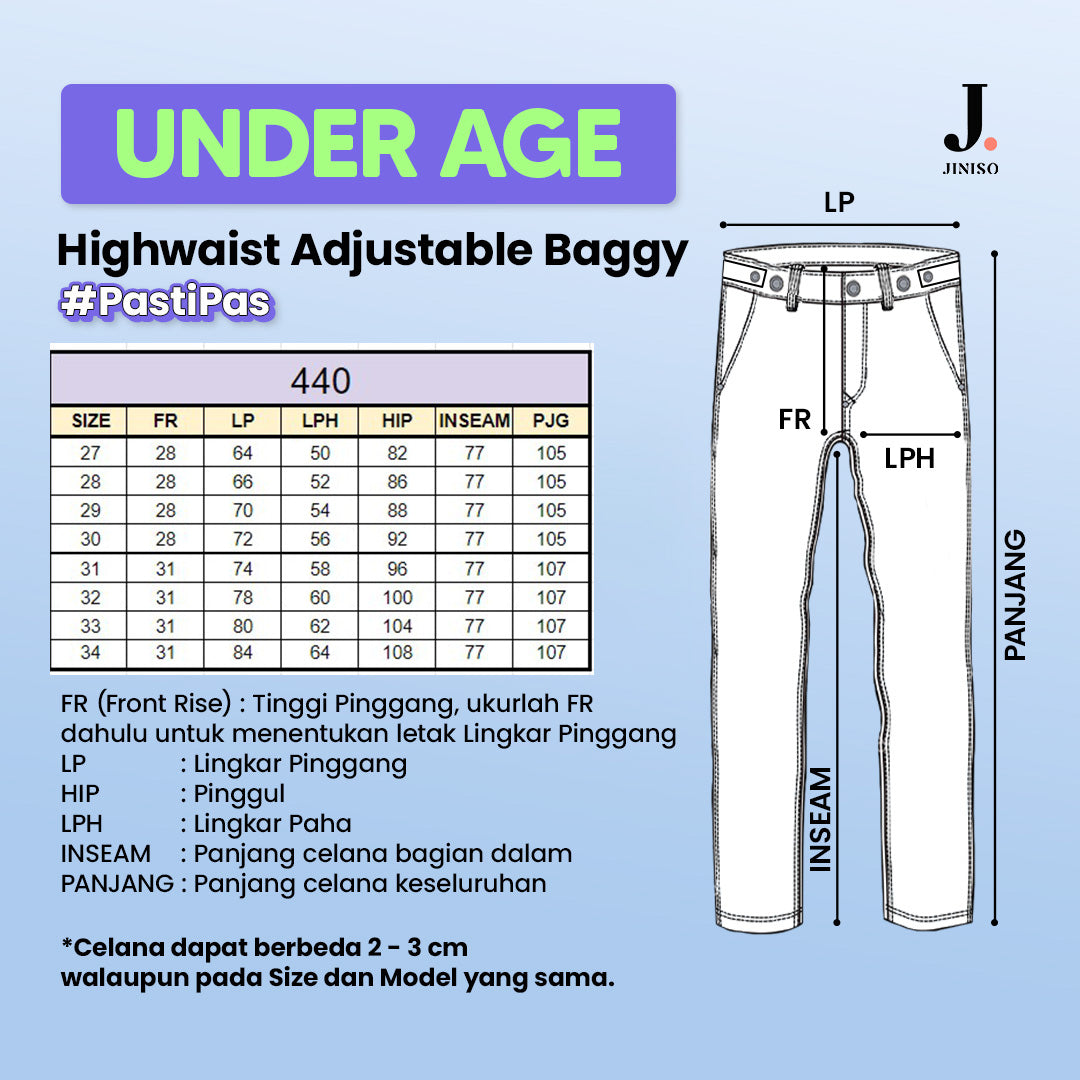 JINISO - Highwaist Adjustable Baggy Jeans 440 UNDER AGE