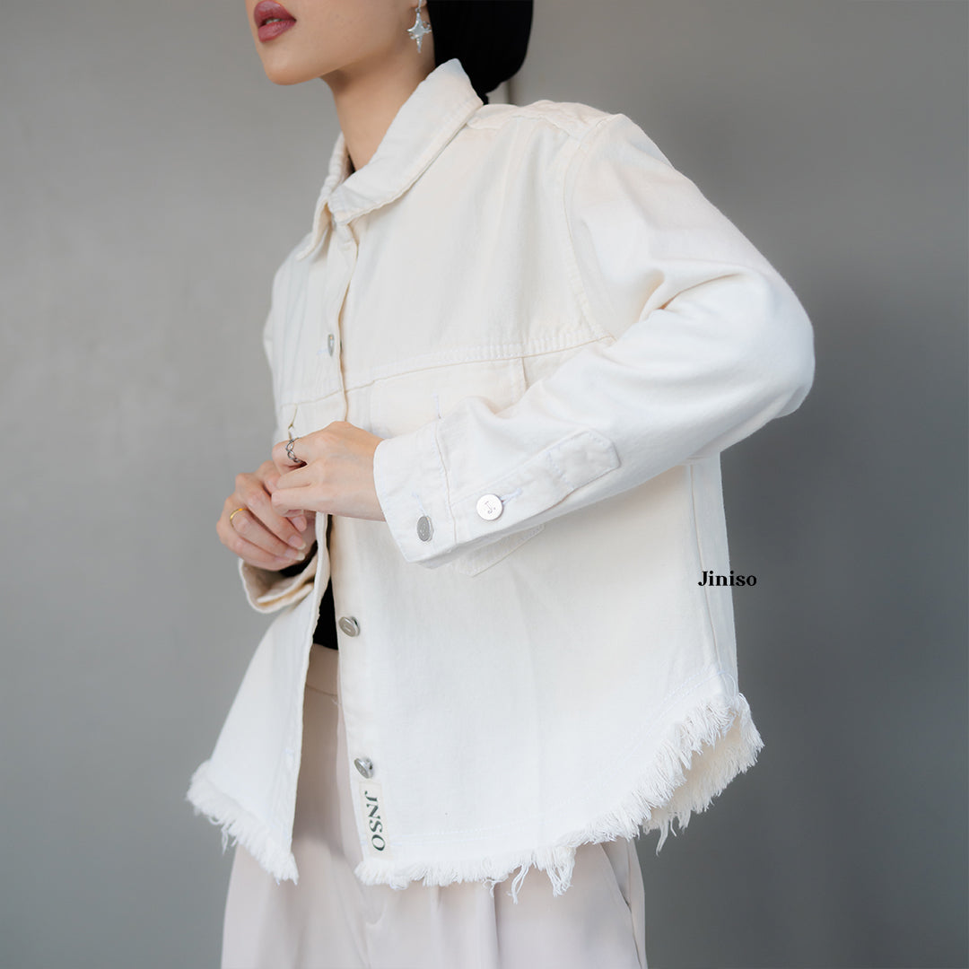 JINISO Jaket Jeans Oversize Marva Khaki