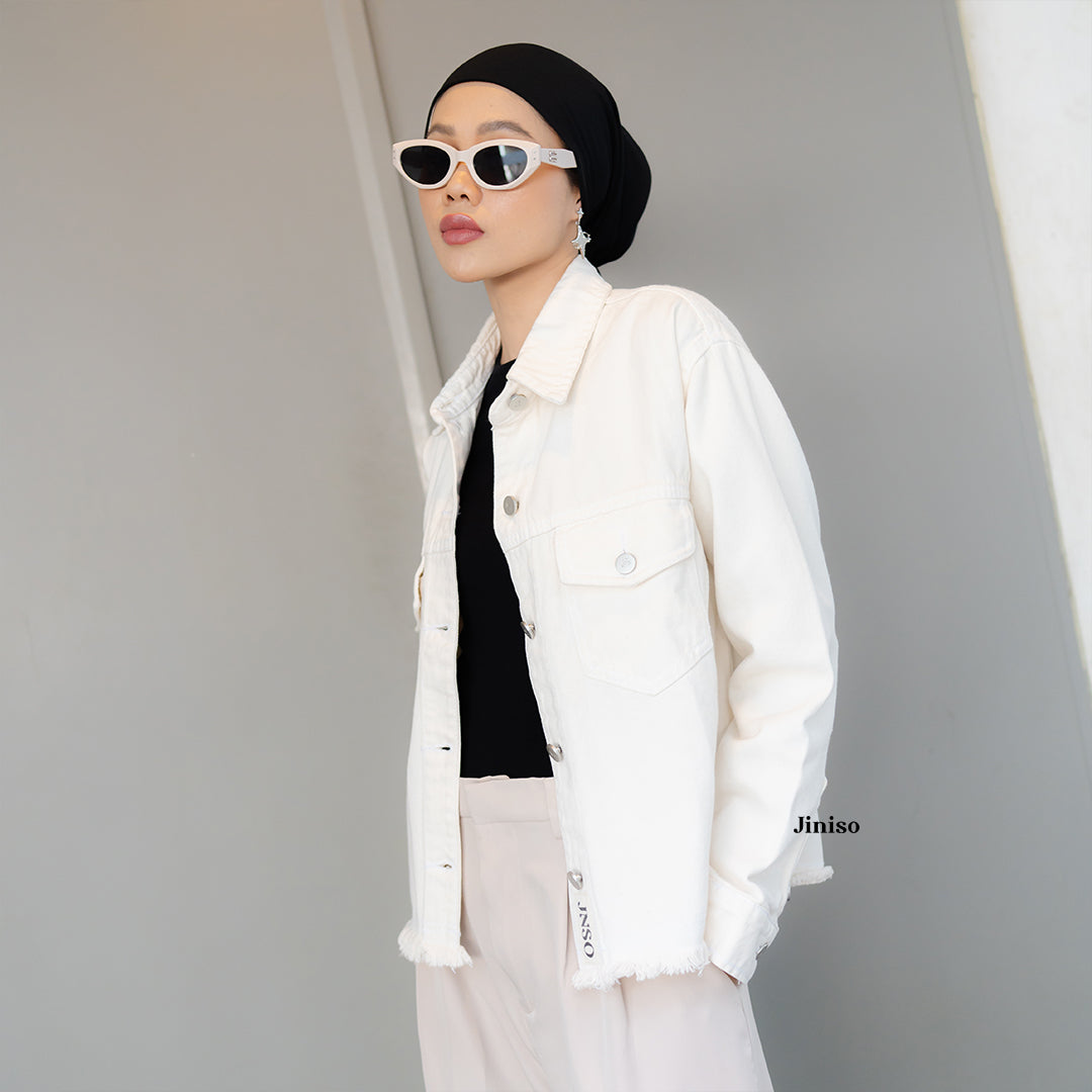 JINISO Jaket Jeans Oversize Marva Khaki