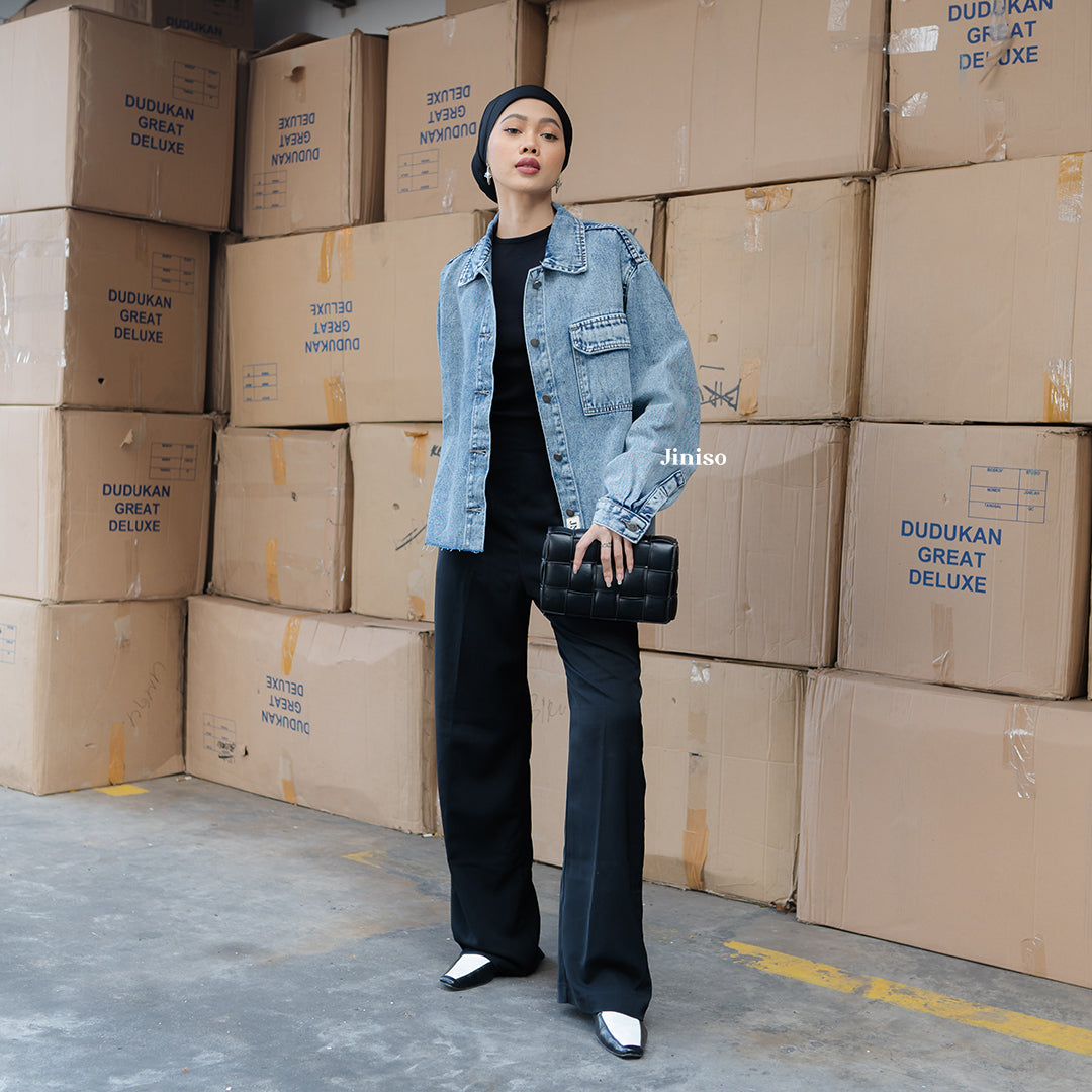 JINISO Jaket Jeans Oversize Seoul Blue Acid