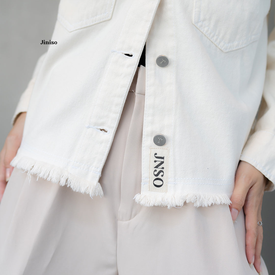 JINISO Jaket Jeans Oversize Marva Khaki