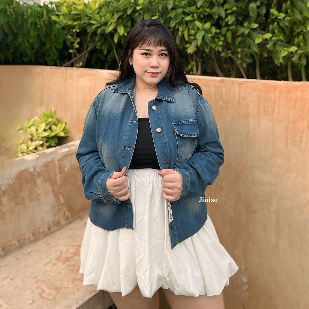 JINISO Big Size Jaket Jeans Oversize Seoul Blue Wash