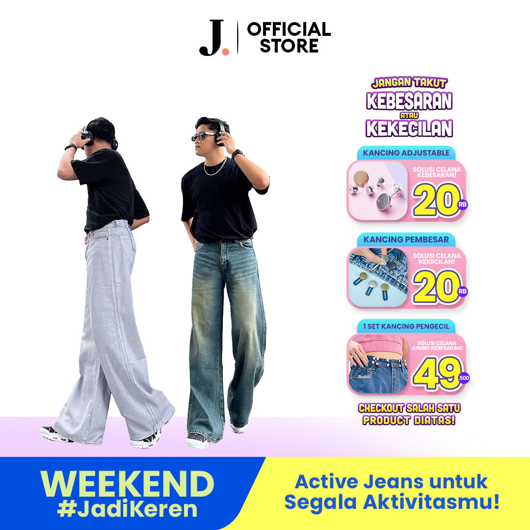 JINISO Oversize Baggy Loose Jeans Pria 687
