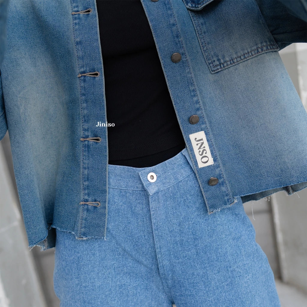 JINISO Jaket Jeans Oversize Seoul Blue Wash