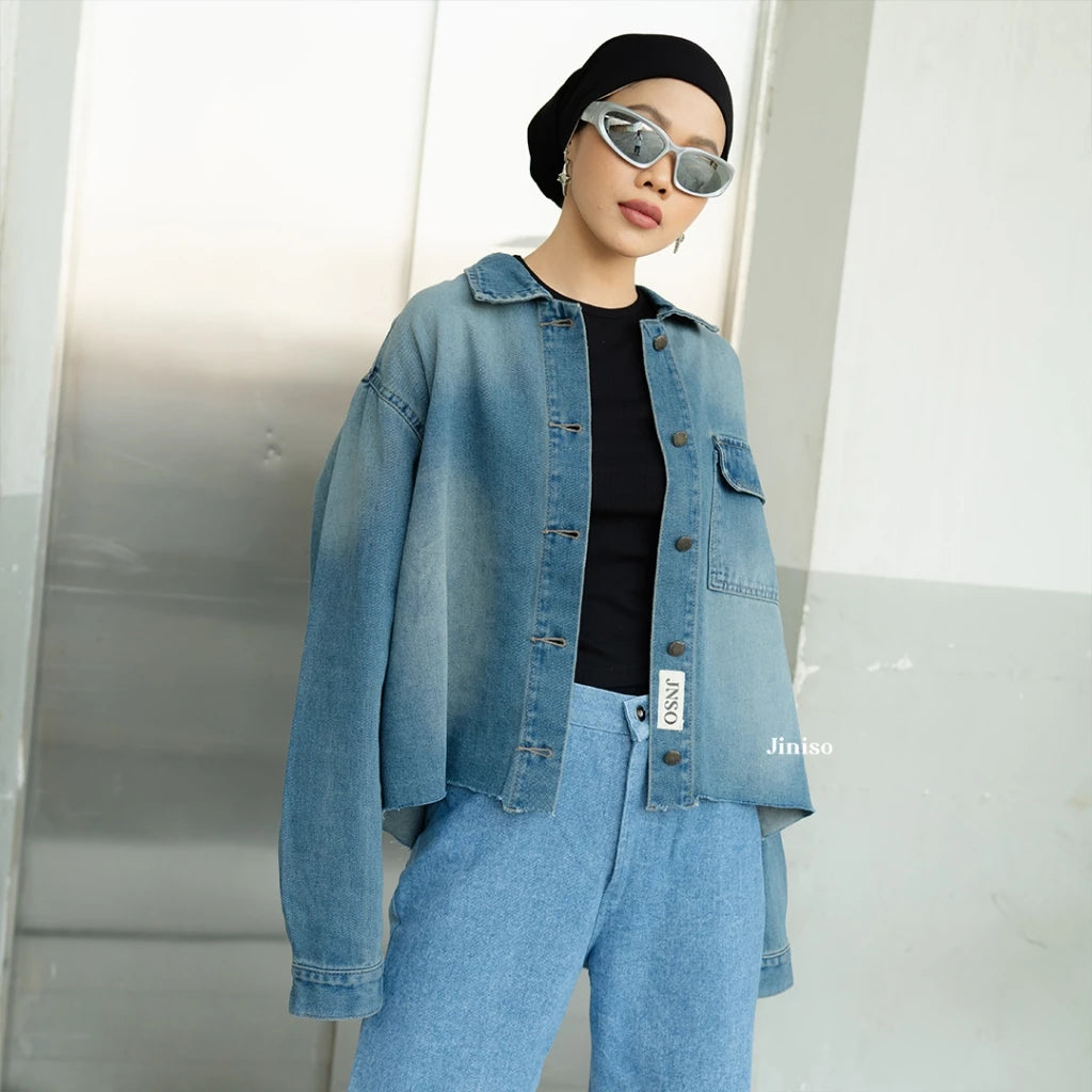 JINISO Jaket Jeans Oversize Seoul Blue Wash