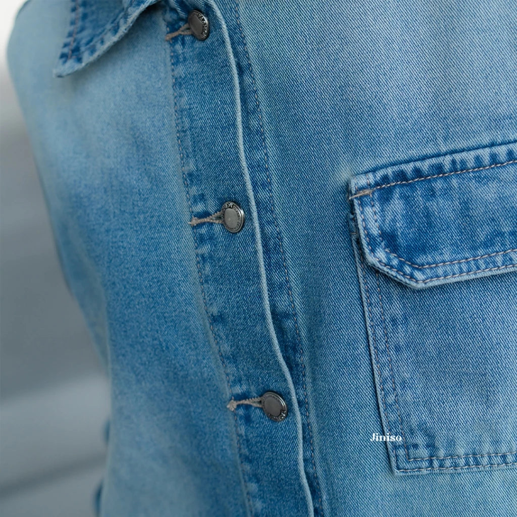 JINISO Jaket Jeans Oversize Seoul Blue Wash